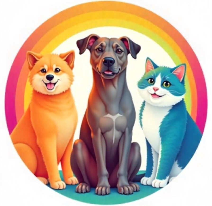 Dogs and cats are together